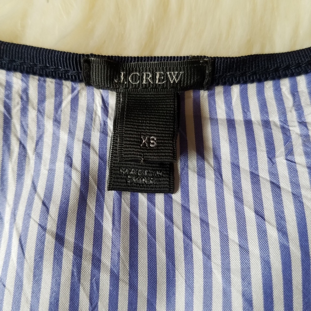 J. Crew Stripe Silk Back Linen Tank Blue Size XS - Picture 5 of 8